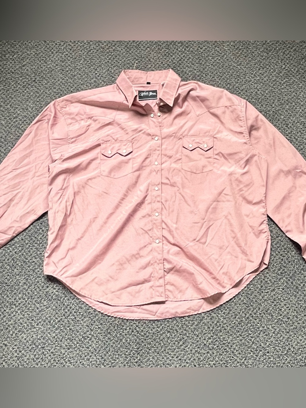 White Horse Western Men’s  Long-Sleeve Button-Down Shirt in Light Pink